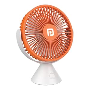 Portronics Aero Breeze Portable table Fan 178mm, USB Rechargeable Fan, 3 Speed Airflow, Battery Powered Silent Operation, 4 Hours Back Up, 360° Rotatable USB Fan, BLDC Fan for Kitchen,Office,Home