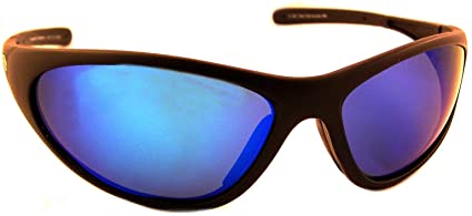 Sea Striker Bad Barracuda Polarized Sunglasses with Black Frame,Blue Mirror and Grey Lens (Fits Medium to Large Faces)