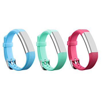 I-SMILE Bands for Fitbit Alta/ Fitbit Alta HR, 3PCS Newest Colorful Replacement Wristband With Secure Clasps for Fitbit Alta Only(No tracker, Replacement Bands Only)