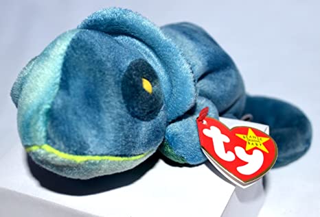 Ty Beanie Babies Rainbow (Blue Tie-Dye) Chameleon