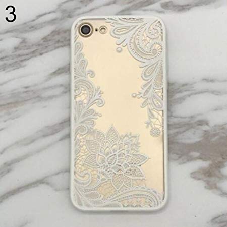 Lastnight Sexy Lace Flower Floral Clear Slim Phone Back Cover Case For Apple iPhone - White For iPhone 7