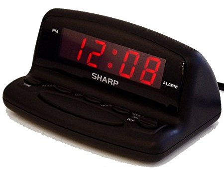 Sharp SPC026A .6" Red LED, Snooze, Battery backup-Black case (Discontinued by Manufacturer)