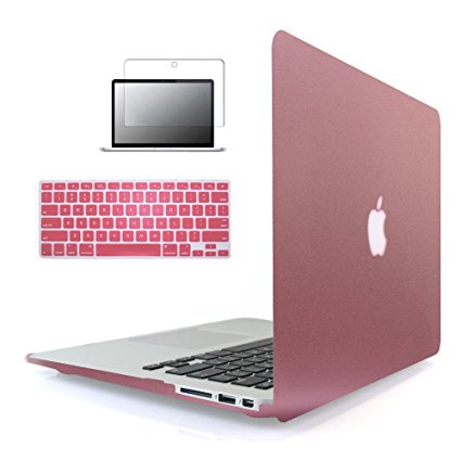 MacBook Pro 13 Case 2016 & 2017 Release A1706/A1708,TOBSKBY Plastic Hard Case Cover with Keyboard Cover & Screen Protector Newest Macbook Pro 13 Inch with/without Touch Bar and Touch ID,Rose Gold