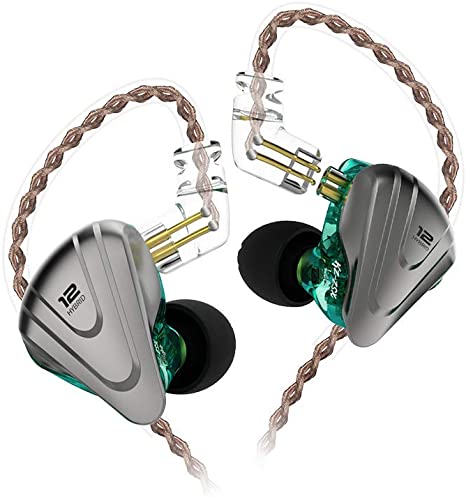 KZ ZSX 5BA 1DD Hybrid in Ear Earphone 6 Driver Unit HiFi Earbuds Monitor Running Sports Auriculares IEM Earbud Stage (Cyan no mic)