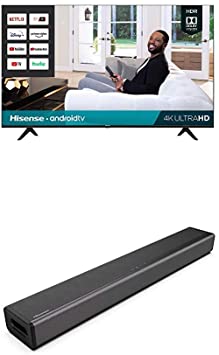 Hisense 43-Inch Class H6570G 4K Ultra HD Android Smart TV with Alexa Compatibility & 2.1 Channel Sound Bar Home Theater System with Bluetooth