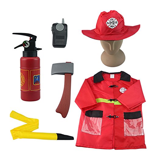 Firefighter Costume - iPlay, iLearn Fire Chief Role Play Costume Set