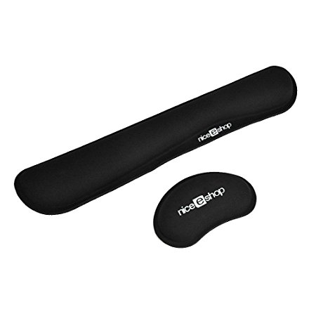 niceEshop(TM) Keyboard Wrist Rest Pad and Mouse Gel Wrist Rest Support, Ergonomic Wrist Cushion Support with Memory Foam for Computer and Laptop