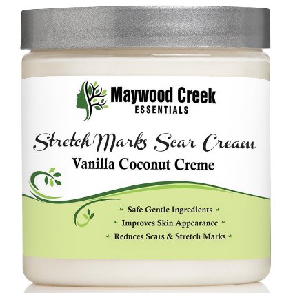 Stretch Mark Removal & Scar Cream 8 OZ ORGANIC Body & Belly Butter for Women & Men - Best Natural Creams for Removing Stretch Marks Due to Pregnancy & Weight Gain - SAFE for Pregnant Moms