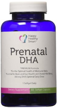 Happy Healthy Smart Prenatal DHA Once Daily Easy Softgel MAXIMUM Recommended Dosage Best Pregnancy DHA Omega Great For Maternity Skin Care MUST HAVE For BABY BRAIN BONE & BODY Development