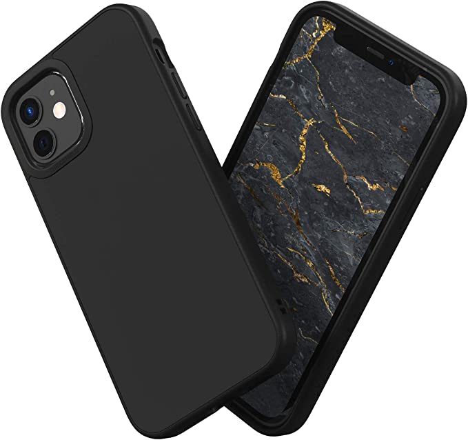 RhinoShield Case Compatible with [iPhone 12 Mini] | SolidSuit - Shock Absorbent Slim Design Protective Cover with Premium Matte Finish 3.5M / 11ft Drop Protection - Classic Black