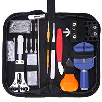 Hausse 147 Pcs Watch Repair Tool Kit Professional Spring Bar Tool Set Watch Band Link Pin Tool with Carrying Bag