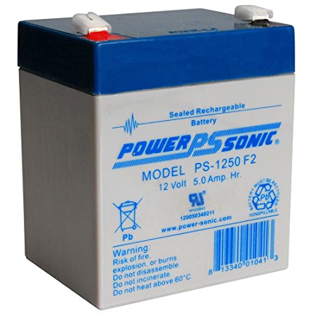 Power-Sonic Genuine PS-1250 F2 12V 5 Ah SLA Battery