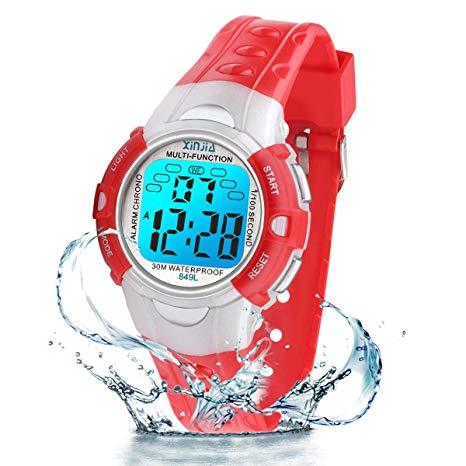 Digital Watches for Kids, 7 Colors LED Light Boys Girls Watch Waterproof Sports Watches Digital Watch for Age 2~14 Children Gift