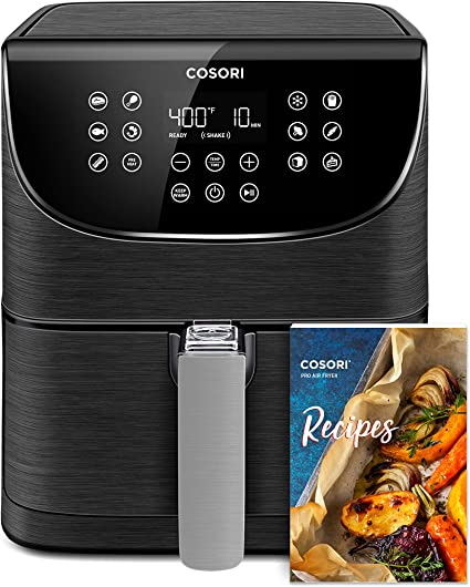 COSORI Pro Gen 2 Air Fryer 5.8QT, Upgraded Version with Stable Performance & Sleek New Look, 13 One Touch Functions, 100 Paper & 1100 Online Recipes, Dishwasher-Safe Detachable Square Basket, Black