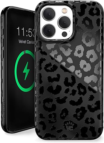 Velvet Caviar Compatible with MagSafe iPhone 15 PRO MAX Mag Case Women [8ft Shockproof] Cute Girly Protective Phone Cases - Black Leopard Cheetah Print