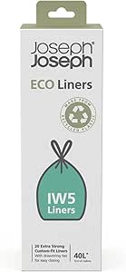 Joseph Joseph IW5 40L Eco Liners Recycled Bin Liners (20 Pack) - Grey