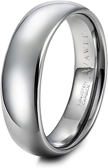 AW Tungsten Carbide Ring Wedding Band Engagement Ring, Silver/Rose Gold/Gold Wedding Ring, 2-8mm, Size 5-15