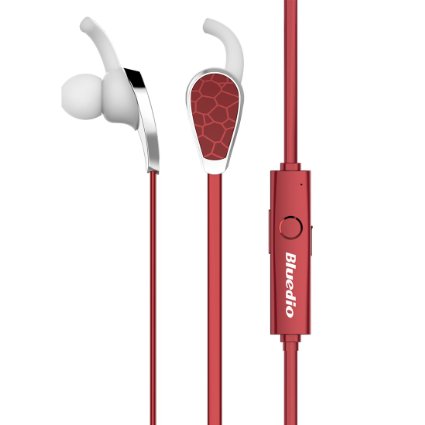 Bluedio N2 Music Bluetooth stereo headset/headphones BT4.1 Bulit-in Mic wireless earbuds/earphones (Red)