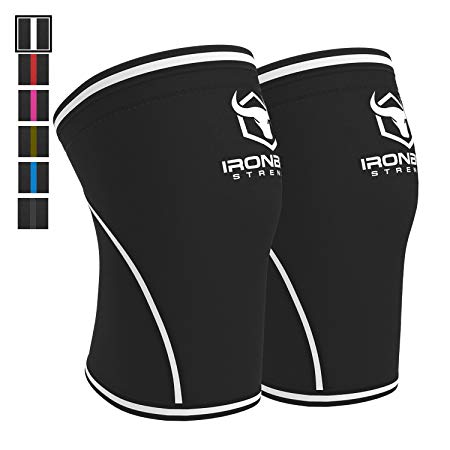 Iron Bull Strength Knee Sleeves 7mm (1 Pair) - High Performance Knee Sleeve Support for Weight Lifting, Cross Training & Powerlifting - Best Knee Wraps & Straps Compression - for Men and Women