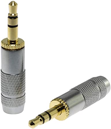 E-outstanding 3.5mm Male Plug 2 PCS 3 Pole 3.5mm Male Headphones Jack Stereo Audio Soldering Adapter Gold-Plated Brass Connector