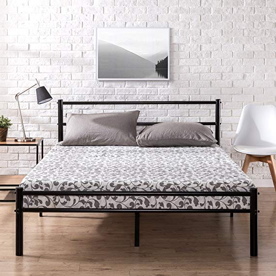 Zinus OLB-QLPBHFB-12Q Metal Platform Bed Frame with Headboard and Footboard / Premium Steel Slat Support / Mattress Foundation, Queen