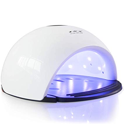 48W UV LED Nail Dryer Gel Nail Light with Smart Sensor, Memory/Pause 10/30/60/120s Timer Function, LCD Display and Removable Backplane（white）