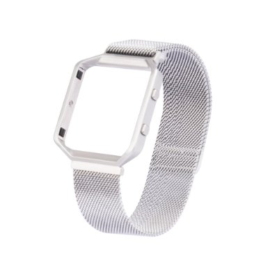 Fitbit Blaze Replacment Band Large(6.1"-9.3"),TF Direct Rugged Metal Frame Housing with Magnet Lock Milanese Loop Stainless Steel Bracelet Strap Band for Fitbit Blaze Smart Fitness Watch