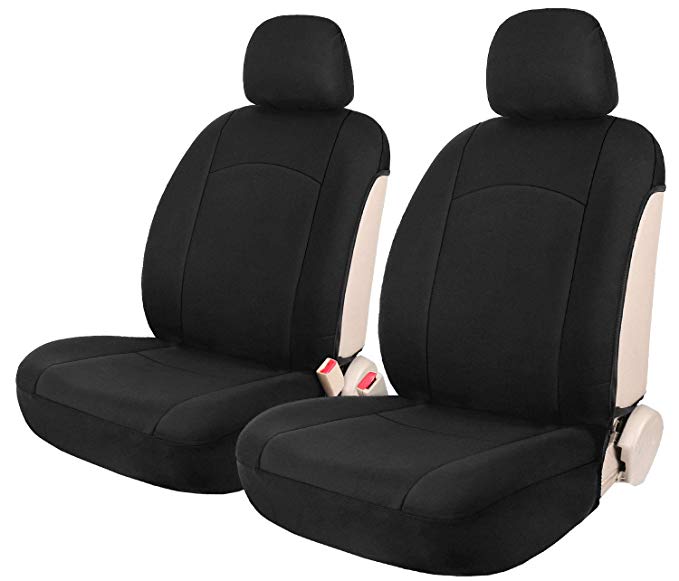 Cloth Side-less Car Seat Covers Black - Quick Install Auto Front Seat Protection - Leader Accessories