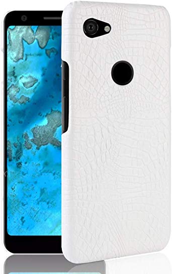 Google Pixel 3a XL Case, Taiaiping [Ultra-Thin] Advanced PU Leather Grain Ultra-Thin Protection Phone Case Back Cover, Ultra-Thin Leather Case for Google Pixel 3a XL (White)