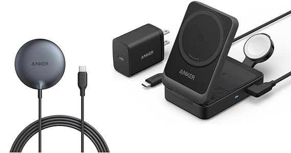 Anker MagGo Magnetic Wireless Charger (Pad) with Anker MagGo Wireless Charging Station