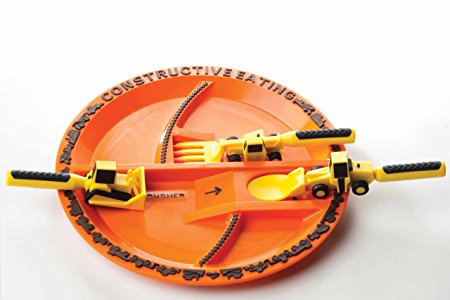 Constructive Eating - Construction Utensil Set with Construction Plate