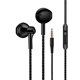 Wired Earbuds,Tenfly Noise Isolating Sleeping Stereo Headphones with Microphone and Volume Control for iPhone iPod iPad Samsung Galaxy and Android Compatible (black)