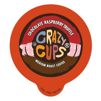 Crazy Cups Chocolate Raspberry Truffle Flavored Coffee, Single Serve cups for the K Cup Keurig brewer, 22 Count