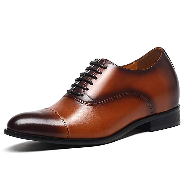 CHAMARIPA Men's Invisible Height Increasing Elevator Shoes-Formal Oxford Tuxedo Dress Shoes Genuine Leather-2.76 Inches Taller X92H38-1