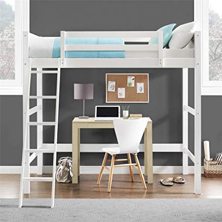 Your Zone Twin Wood Loft Style Bunk Bed