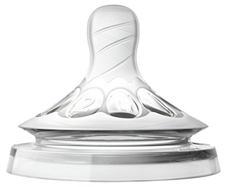 Philips Avent Natural Baby Bottle Nipple, Slow Flow Nipple 1M , 2pk, SCF652/23