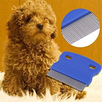 Alicenter(TM) Pet Cat Dog Small Steel Fine Toothed Grooming Flea Comb Debris Removal Tool