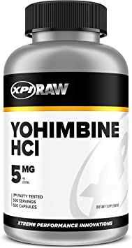 XPI Yohimbine HCL (5mg) 500 Capsules - Non-GMO and Gluten Free
