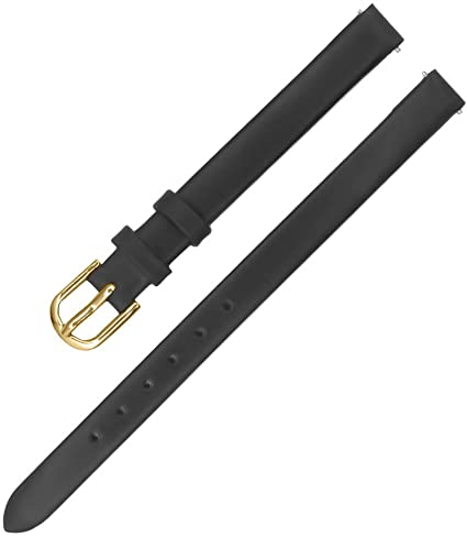 IVAPPON 6mm 8mm Solid Black Brown Smooth Italian Calfskin Watch Bands for Women