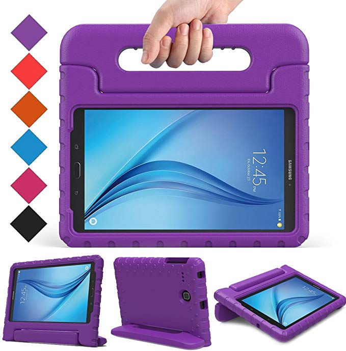 BMOUO Kids Case for Samsung Galaxy Tab E 8.0 inch - EVA ShockProof Case Light Weight Kids Case Super Protection Cover Handle Stand Case for Kids Children for Samsung Galaxy TabE 8-inch Tablet - Purple