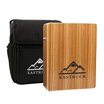 EastRock Portable Cajon Box Drum, Hand Drum Stringed Persussion Instrument with Strings Carrying Bag