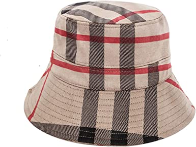 RUINUO Womens Bucket Hat Beach Sun Hat for Sunmmer Travel Cotton Plaid Colorful Packable Bucket Hats