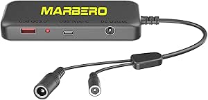 MARBERO Solar Panel Connector Power Hub with 2 DC Input Ports (DC35135/DC5521) 3 Output Ports (USB QC 18W/USB C PD 20W/DC 36W) Outlet Extender for iPhones, Laptops and Protable Power Stations