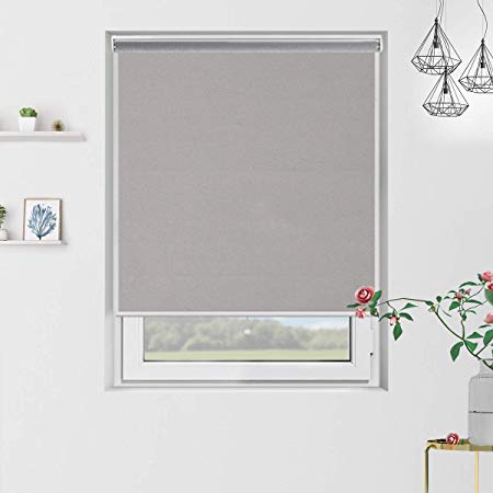 Cordless Blackout Roller Blinds and Shades with Spring System, Thermal and Room Darkening for Window Indoor Use, 31 x 72in, Grey