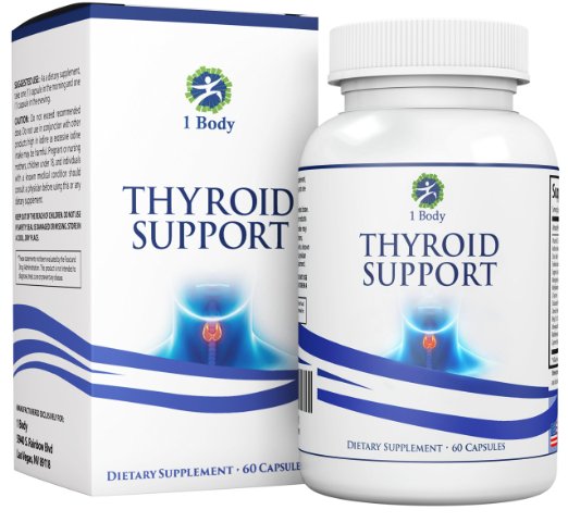 Thyroid Support Supplement - Vegetarian - A complex blend of Vitamin B12 Iodine Zinc Selenium Ashwagandha Root Copper Coleus Forskohlii and more - 30 Day Supply