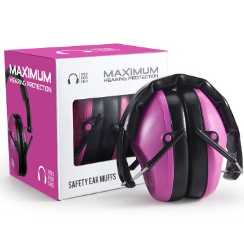 Pro For Sho 34dB Shooting Ear Protection - Special Designed Ear Muffs Lighter Weight & Maximum Hearing Protection , Pink
