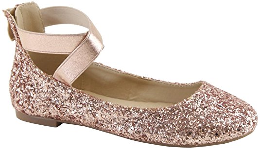 ANNA Dana-20 Women's Classic Ballerina Flats with Elastic Crossing Straps