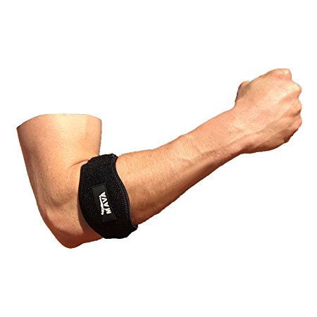 Mava Sports Tennis Elbow Brace PIECE with Compression Gel Pad – Tennis and Golfer's Elbow Relief Strap Brace – Tendonitis and Forearm Pain Reliever – Adjustable Velcro Straps