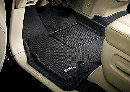 3D MAXpider KAGU Black All-Weather Floor Liners for Tesla Model 3: RWD, Dual Motor & Performance, 2 Front Seats, 1 Rear Seat Floor Liners