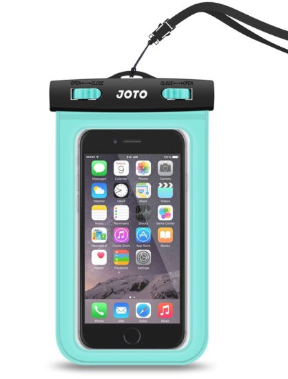 JOTO Waterproof Cell Phone Dry Bag Case for Apple iPhone 6, 6 plus, 5S 5C 5 4S, Samsung Galaxy S6, S5, Galaxy Note 4 3, Windows, HTC LG Sony Nokia Motorola - Green